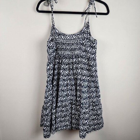Vineyard Vines mini dress sz S women black white smocked back beach summer - Picture 6 of 11